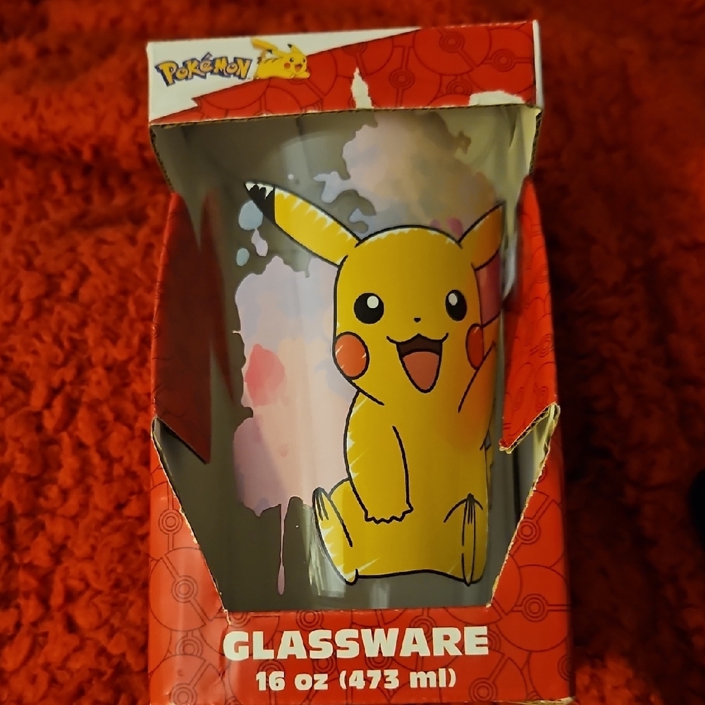 Pokemon Pikachu Red and Yellow Glassware